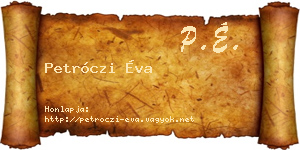 Petróczi Éva névjegykártya